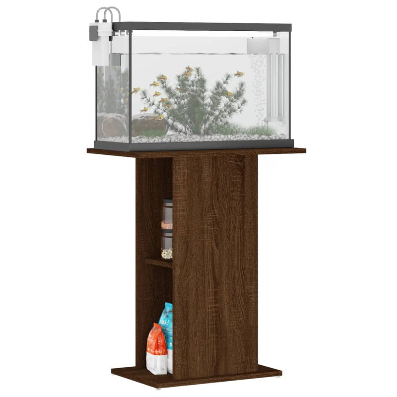 Load image into Gallery viewer, Vidaxl aquariumstandaard 60,5x36x72,5 cm bewerkt hout bruin eikenkleur
