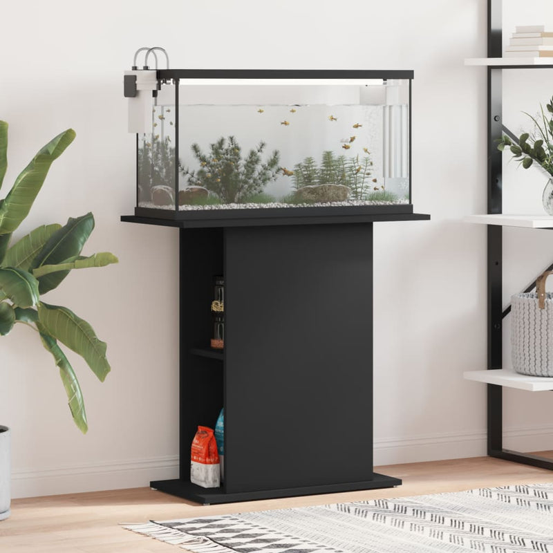 Load image into Gallery viewer, Vidaxl aquariumstandaard 75x36x72,5 cm bewerkt hout zwart
