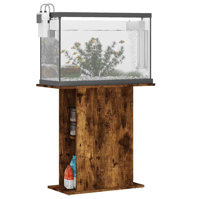 Load image into Gallery viewer, Vidaxl aquariumstandaard 75x36x72,5 cm bewerkt hout gerookt eiken
