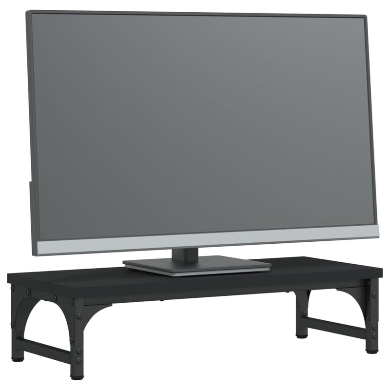 Load image into Gallery viewer, Vidaxl monitorstandaard 55x23x14 cm bewerkt hout zwart
