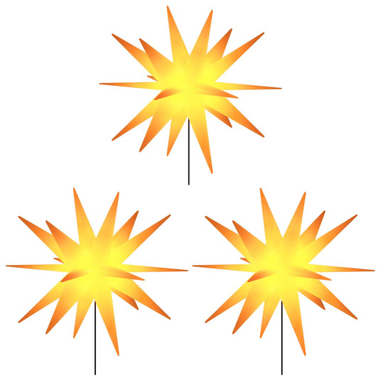 Vidaxl kerstlampen met grondpin en led's 3 st 35 cm geel