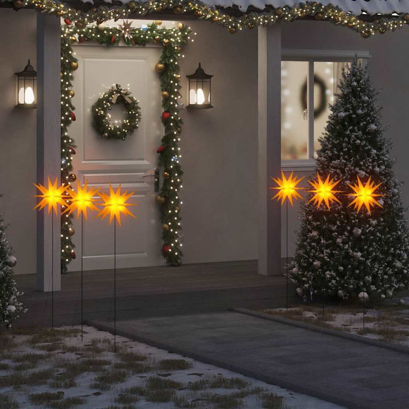Load image into Gallery viewer, Vidaxl kerstlampen met grondpin en led's 3 st 35 cm geel
