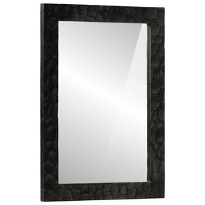 Vidaxl badkamerspiegel 50x70x2,5 cm massief mangohout en glas zwart
