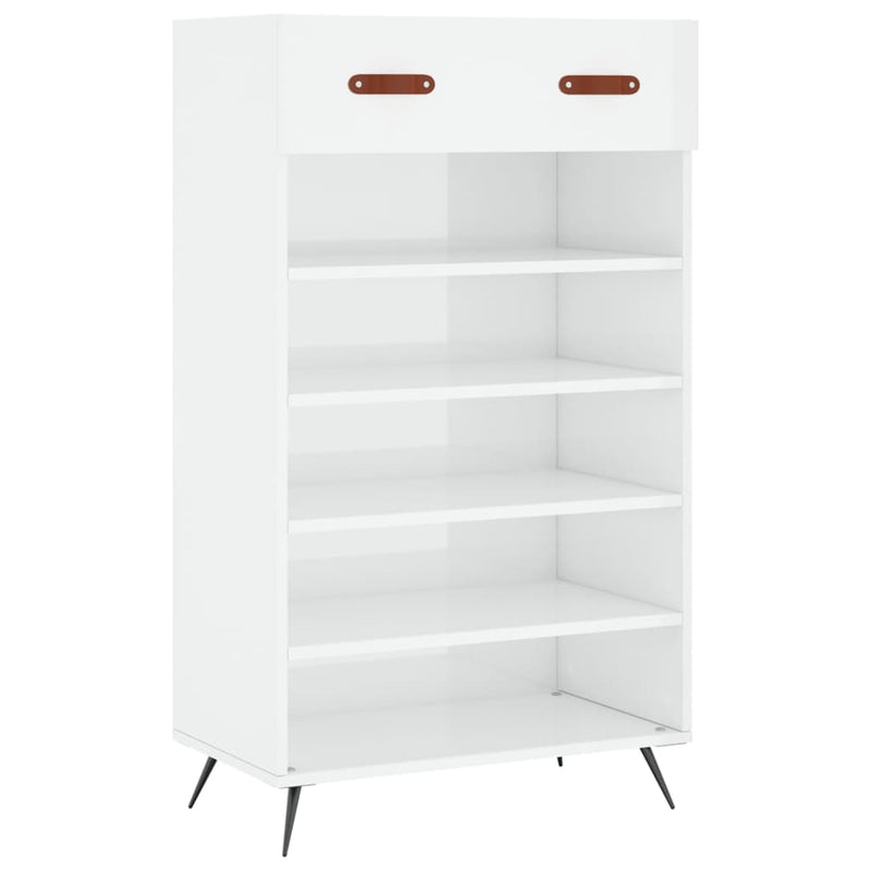 Afbeelding laden in galerijviewer, Vidaxl schoenenkast 60x35x105 cm bewerkt hout hoogglans wit
