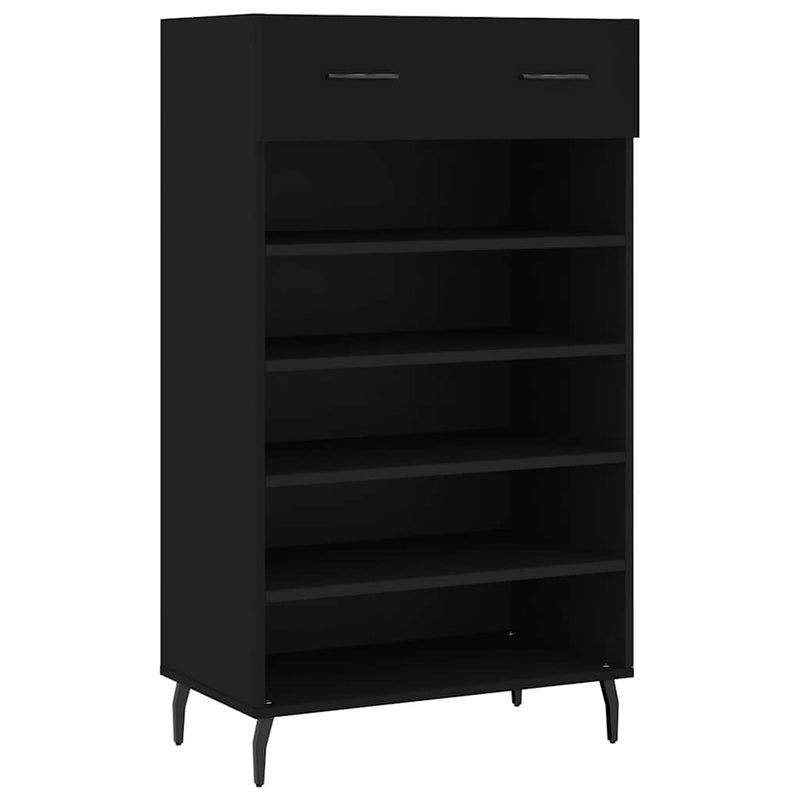 Afbeelding laden in galerijviewer, Vidaxl schoenenkast 60x35x105 cm bewerkt hout zwart
