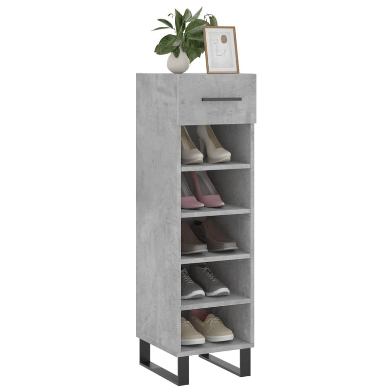Afbeelding laden in galerijviewer, Vidaxl schoenenkast 30x35x105 cm bewerkt hout betongrijs
