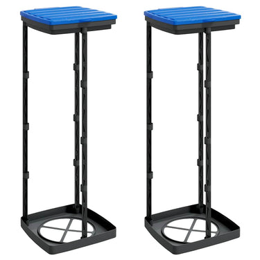 Vidaxl vuilniszakhouders 2 st 120 l pp zwart en blauw