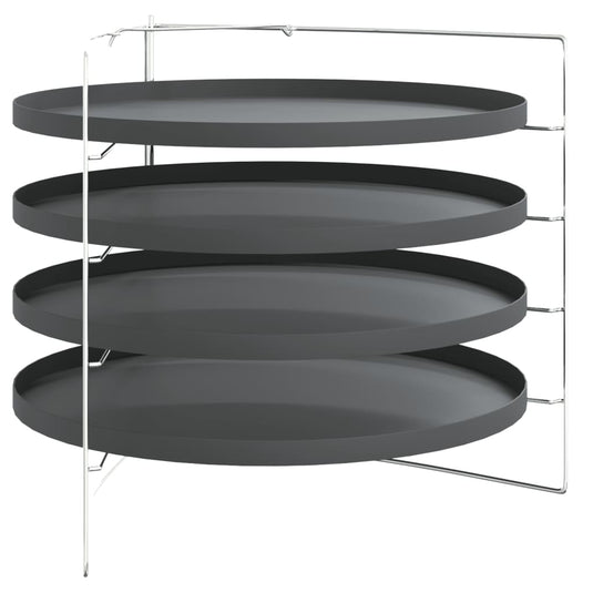 Vidaxl pizzapannen 4 st met rek ø 28 cm staal