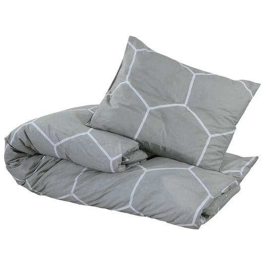 Vidaxl dekbedovertrekset 200x200 cm katoen grijs en wit