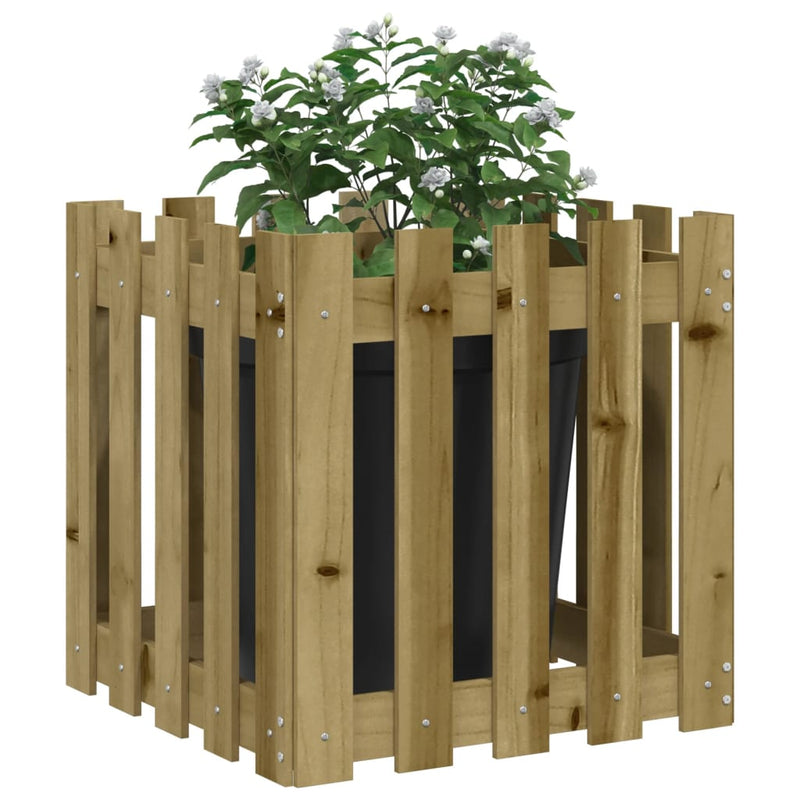 Load image into Gallery viewer, Vidaxl plantenbak met hekontwerp 50x50x50 cm geïmpregneerd grenenhout
