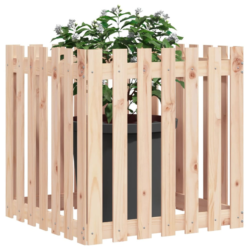 Load image into Gallery viewer, Vidaxl plantenbak met hekontwerp 70x70x70 cm massief grenenhout
