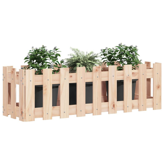 Vidaxl plantenbak verhoogd met hekontwerp 100x30x30 cm grenenhout