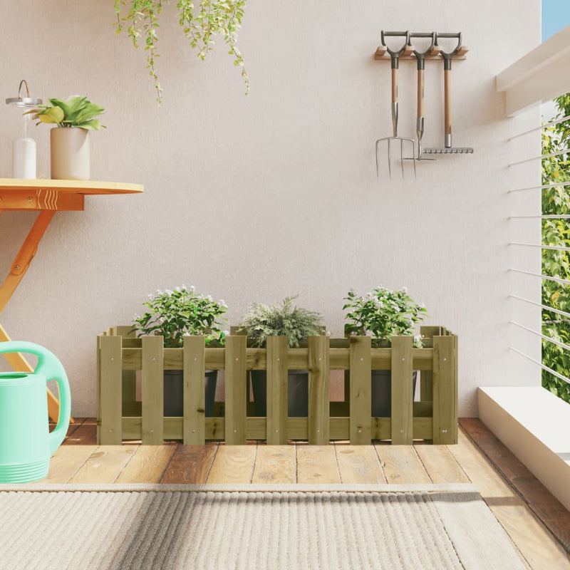 Load image into Gallery viewer, Vidaxl plantenbak verhoogd hekontwerp 100x30x30 cm geïmpregneerd hout
