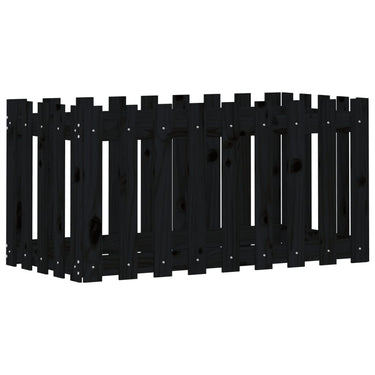 Vidaxl plantenbak verhoogd hekontwerp 100x50x50 cm grenenhout zwart