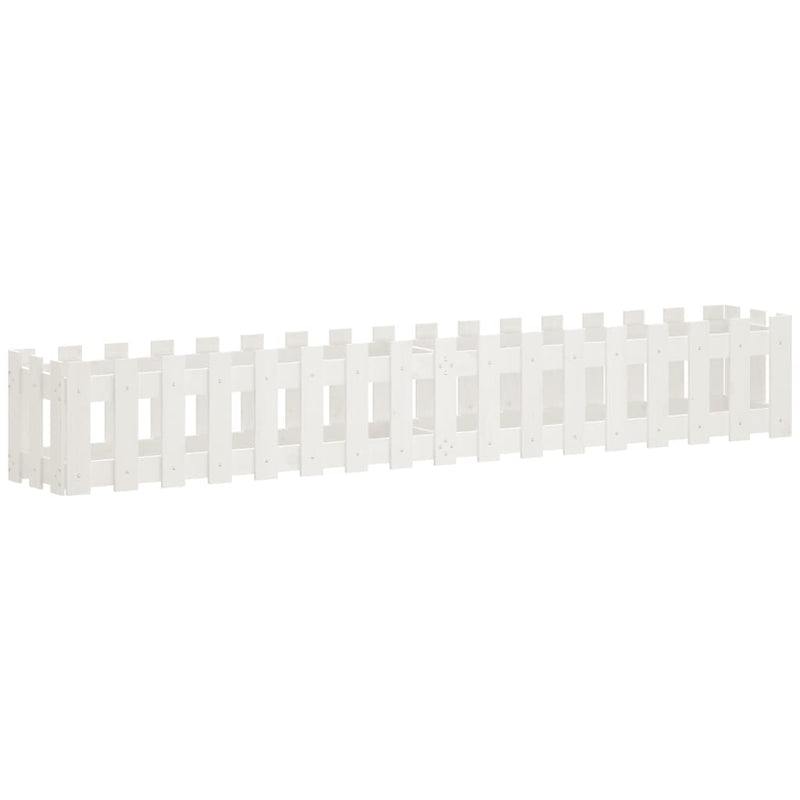 Load image into Gallery viewer, Vidaxl plantenbak verhoogd hekontwerp 200x30x30 cm grenenhout wit

