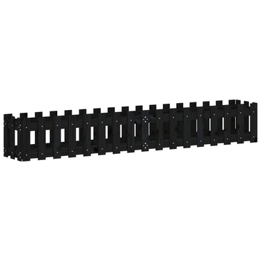 Vidaxl plantenbak verhoogd hekontwerp 200x30x30 cm grenenhout zwart