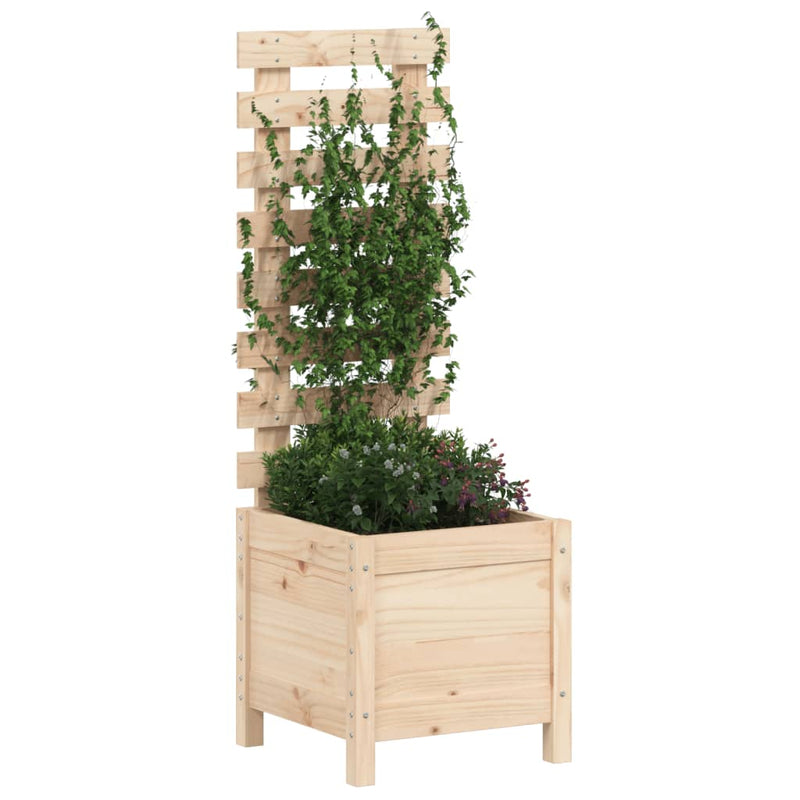 Load image into Gallery viewer, Vidaxl plantenbak met rek 39x39,5x114 cm massief grenenhout
