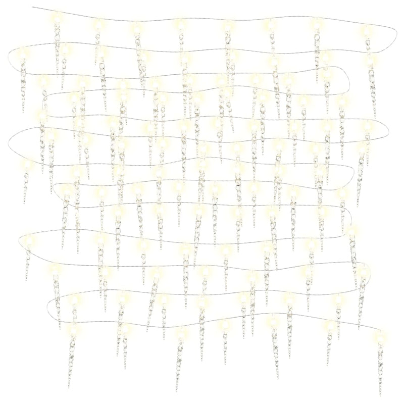 Load image into Gallery viewer, VidaXL Kerstverlichting ijspegel met 100 LED's 10 m acryl PVC warmwit
