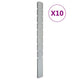 VidaXL Schuttingpalen 10 st 220 cm gegalvaniseerd staal zilverkleurig