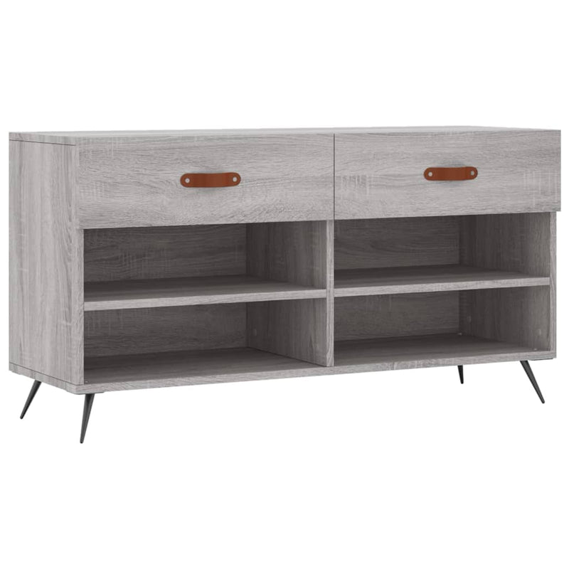 Load image into Gallery viewer, Vidaxl schoenenbank 102x35x55 cm bewerkt hout grijs sonoma eikenkleur
