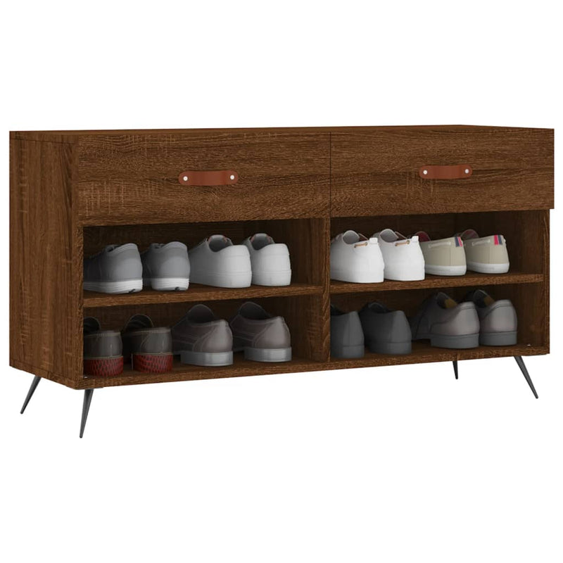 Load image into Gallery viewer, Vidaxl schoenenbank 102x35x55 cm bewerkt hout sonoma eikenkleurig
