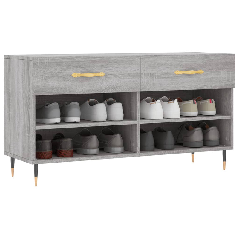 Load image into Gallery viewer, Vidaxl schoenenbank 102x35x55 cm bewerkt hout grijs sonoma eikenkleur
