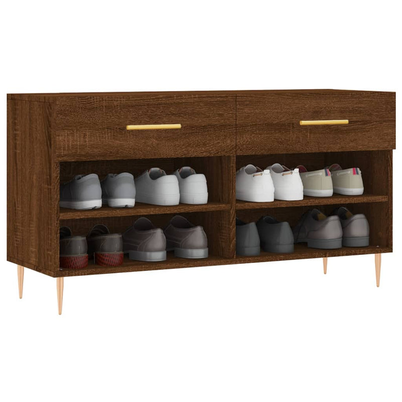 Load image into Gallery viewer, Vidaxl schoenenbank 102x35x55 cm bewerkt hout sonoma eikenkleurig
