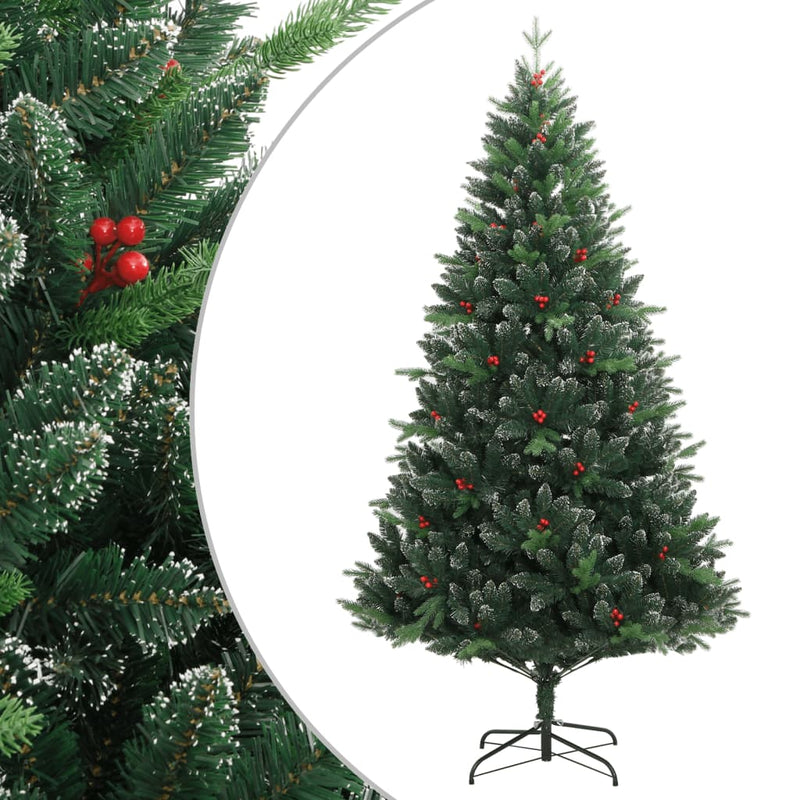 Load image into Gallery viewer, Vidaxl kunstkerstboom met scharnieren en rode bessen 180 cm
