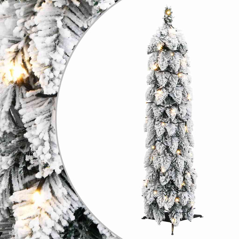 Load image into Gallery viewer, Vidaxl kunstkerstboom met verlichting en sneeuw 45 led's 90 cm
