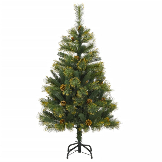 Vidaxl kunstkerstboom met scharnieren en dennenappels 120 cm