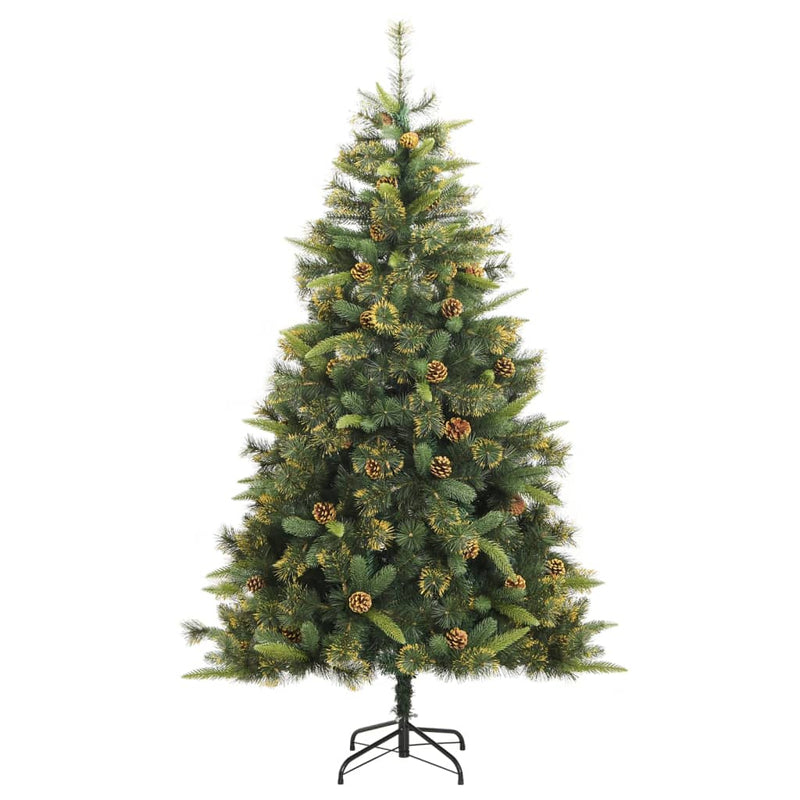 Load image into Gallery viewer, Vidaxl kunstkerstboom met scharnieren en dennenappels 180 cm
