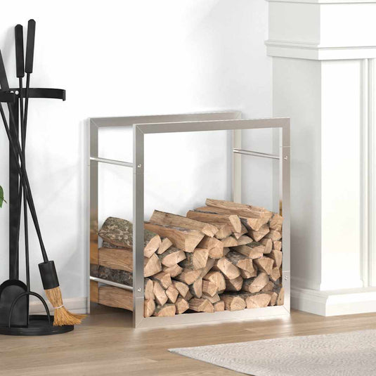 Vidaxl haardhoutrek 50x28x56 cm roestvrij staal