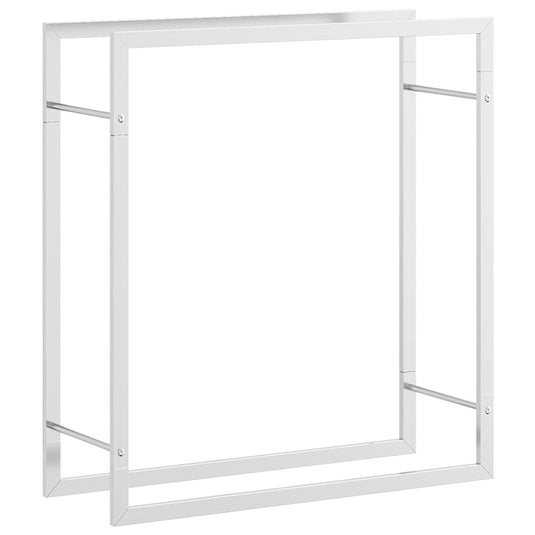 Vidaxl haardhoutrek 80x28x86 cm roestvrij staal