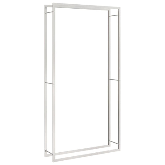 VidaXL Haardhoutrek 110x28x214 cm roestvrij staal