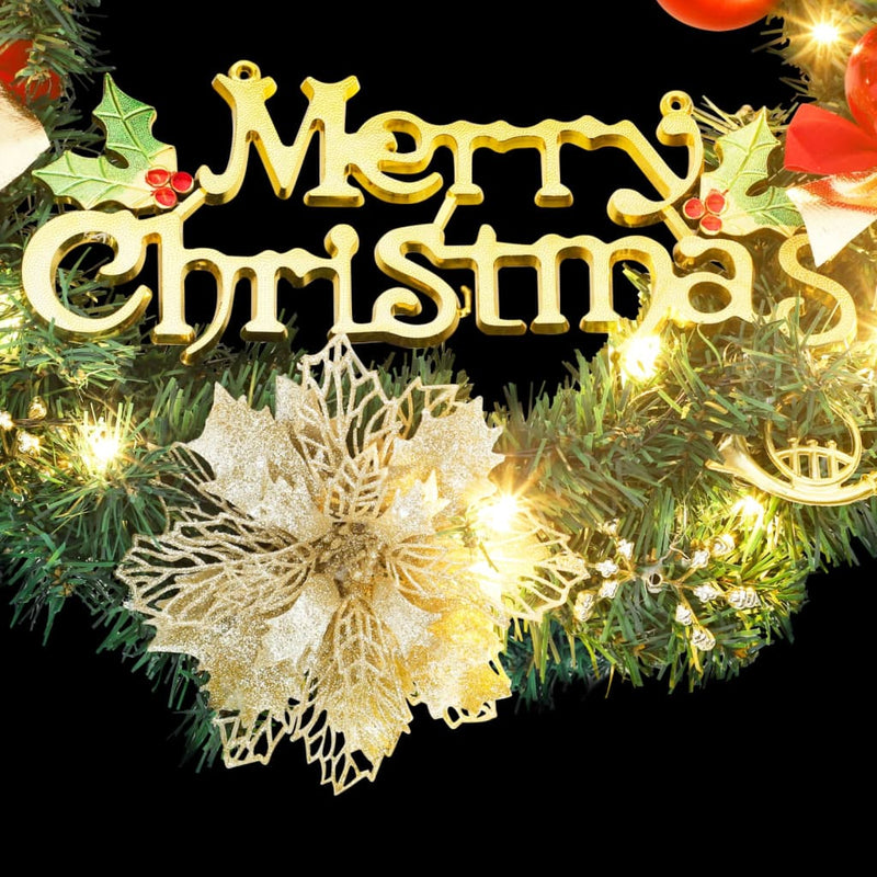 Load image into Gallery viewer, VidaXL Kerstkrans met 35 LED's 60 cm groen
