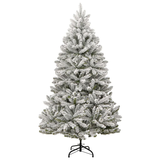 Vidaxl kunstkerstboom met scharnieren en sneeuw 210 cm
