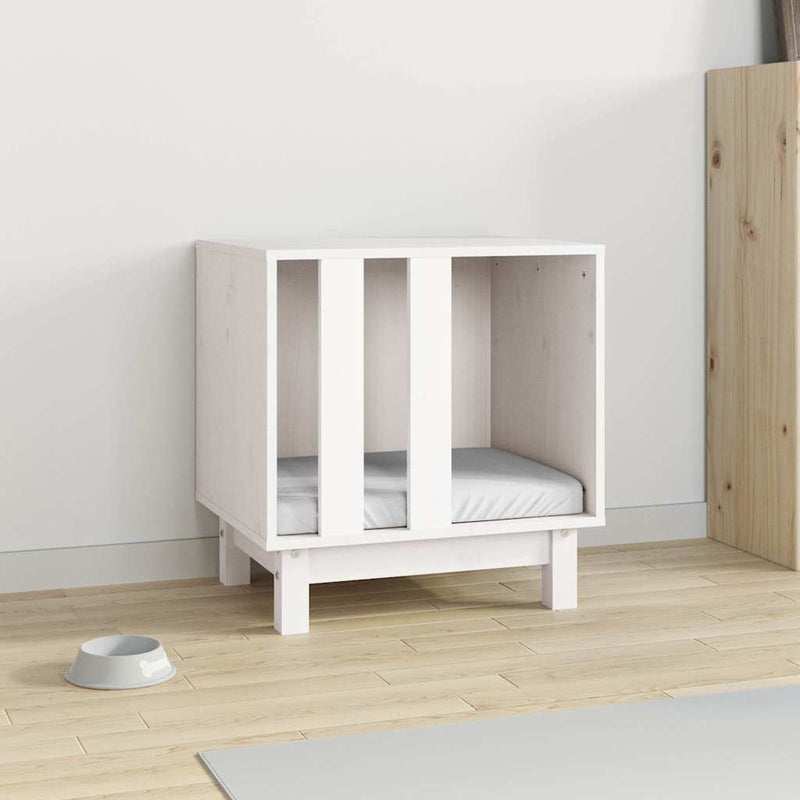 Load image into Gallery viewer, Vidaxl hondenhok 50x40x52 cm massief grenenhout wit
