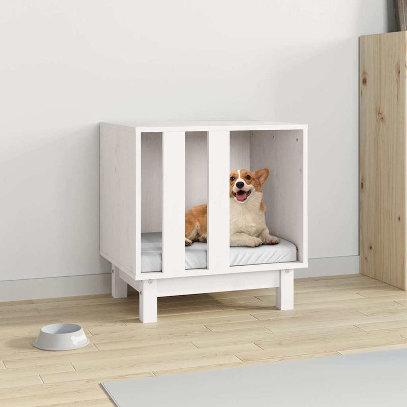 Load image into Gallery viewer, Vidaxl hondenhok 50x40x52 cm massief grenenhout wit
