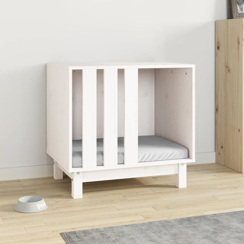 Load image into Gallery viewer, Vidaxl hondenhok 60x45x57 cm massief grenenhout wit
