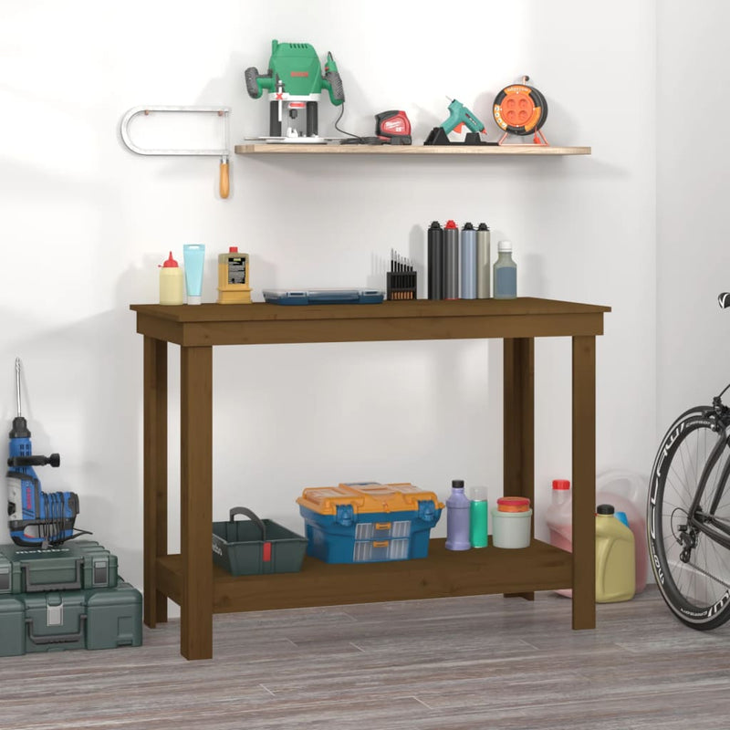 Load image into Gallery viewer, Vidaxl werkbank 110x50x80 cm massief grenenhout honingbruin
