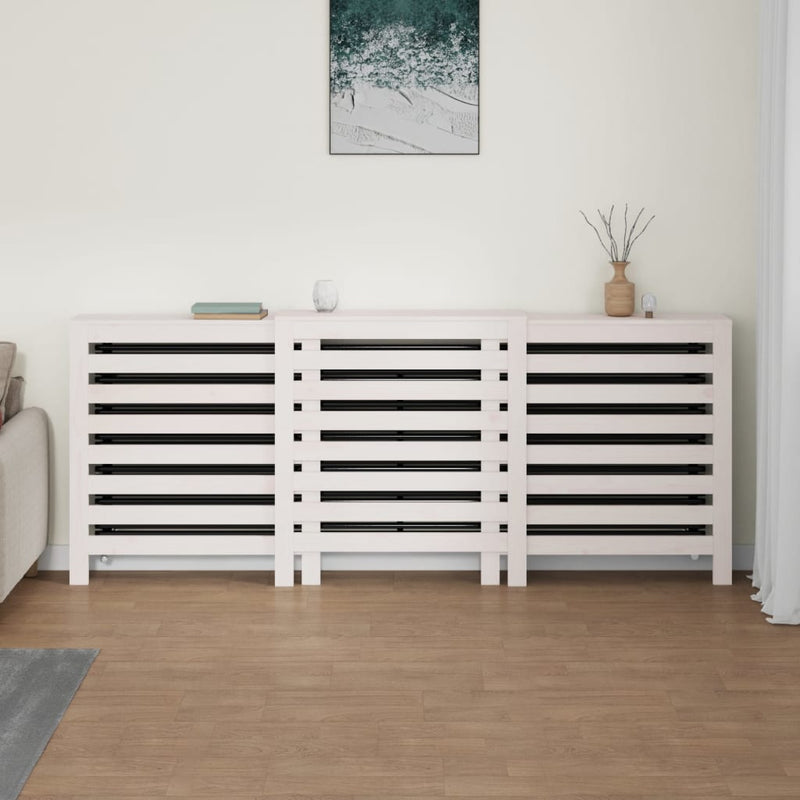 Load image into Gallery viewer, Vidaxl radiatorombouw 210x21x85 cm massief grenenhout wit
