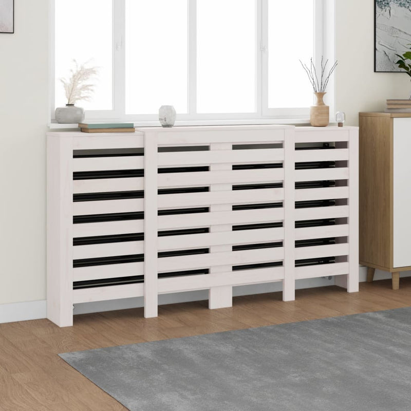 Load image into Gallery viewer, Vidaxl radiatorombouw 210x21x85 cm massief grenenhout wit
