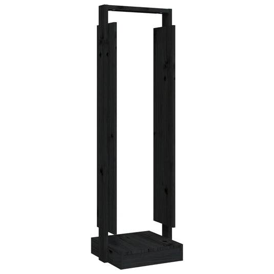 VidaXL Houtblokhouder 33,5x30x110 cm massief grenenhout zwart