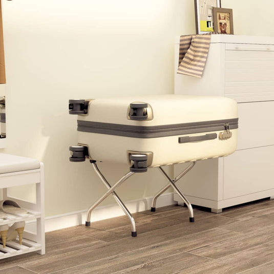 Vidaxl bagagerek met rugleuning zilver 56x39x52cm