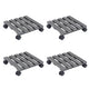 VidaXL Plantentrolleys 4 st 30x30x7,5 cm HKC grijs