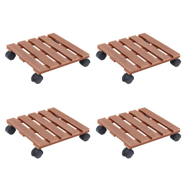 Vidaxl plantentrolleys 4 st 30x30x7,5 cm hkc bruin