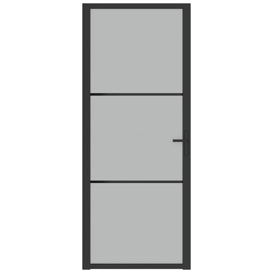 Vidaxl binnendeur 83x201,5 cm matglas en aluminium zwart