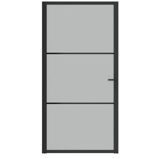 Vidaxl binnendeur 102,5x201,5 cm matglas en aluminium zwart