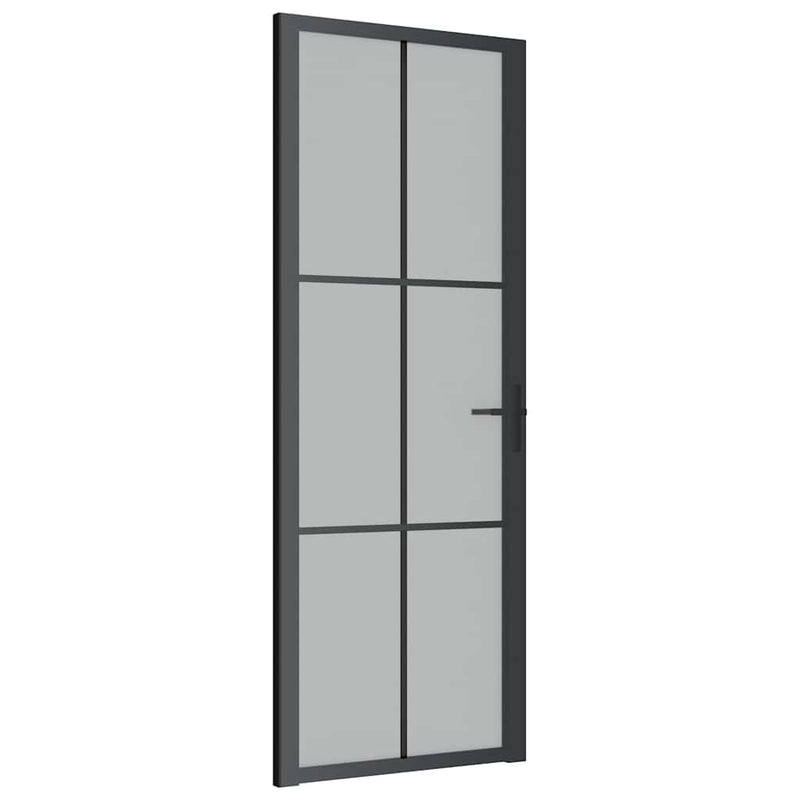 Load image into Gallery viewer, Vidaxl binnendeur 76x201,5 cm matglas en aluminium zwart
