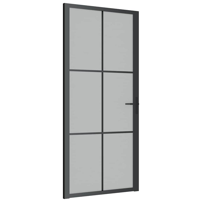 Load image into Gallery viewer, Vidaxl binnendeur 93x201,5 cm matglas en aluminium zwart
